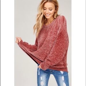 Rose Chenille Pullover